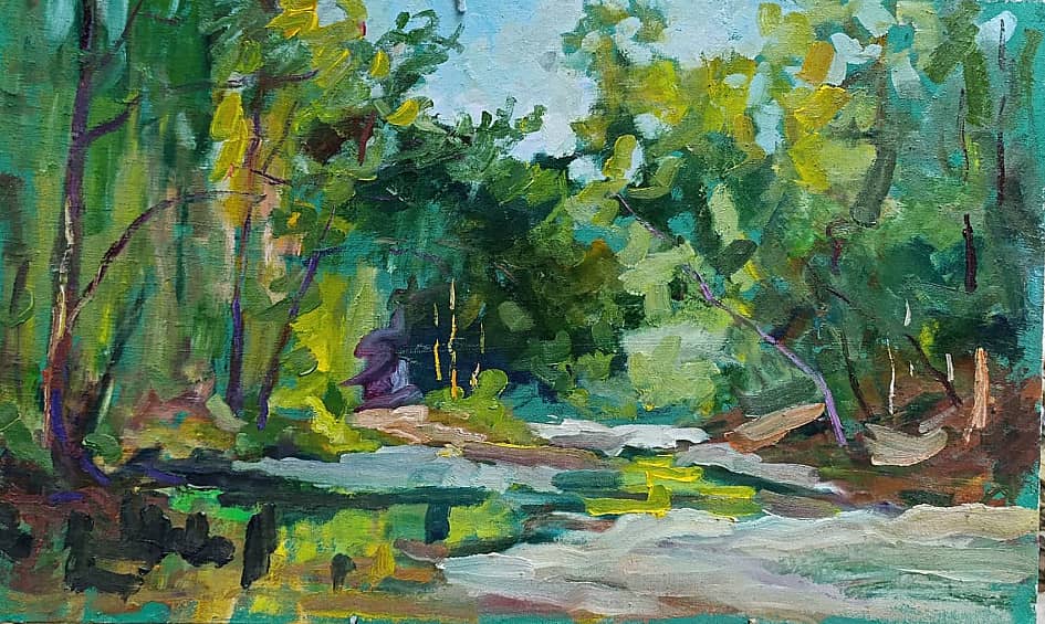 Река в лесу. Лето на Кавказе. Пленэр ZhNataly.