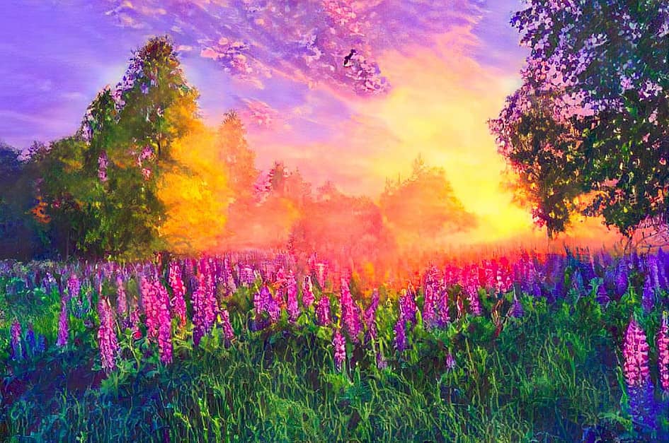 Цветы на рассвете.