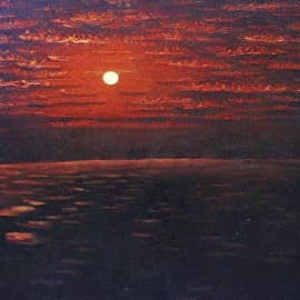 Сюрреализм. Картина "Луна в багрянце облаков".