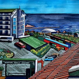 Сиде. Вид с балкона. Скетч.