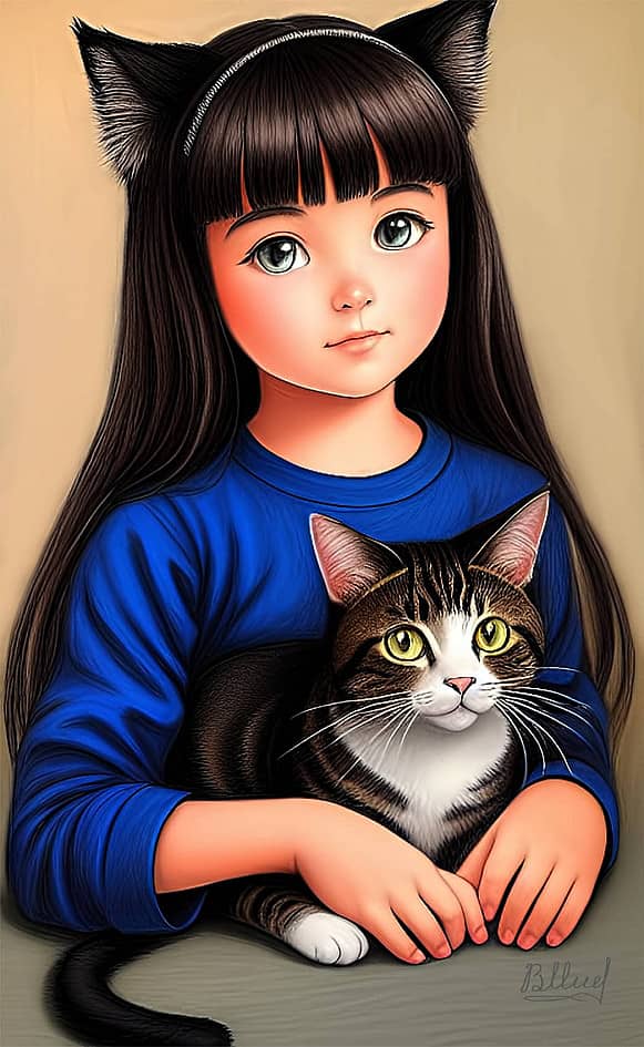 Девочка и кошка