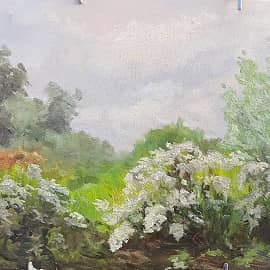 Белый куст. Пленэрная живопись ZhNataly