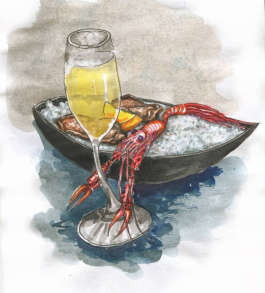 Натюрморт с морепродуктами