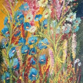 Цветы полевые - ярко-синие и голубые...