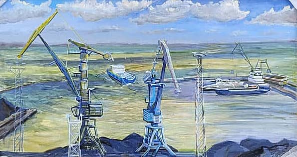 Краны в порту. Серия "портовые зарисовки" ZhNataly