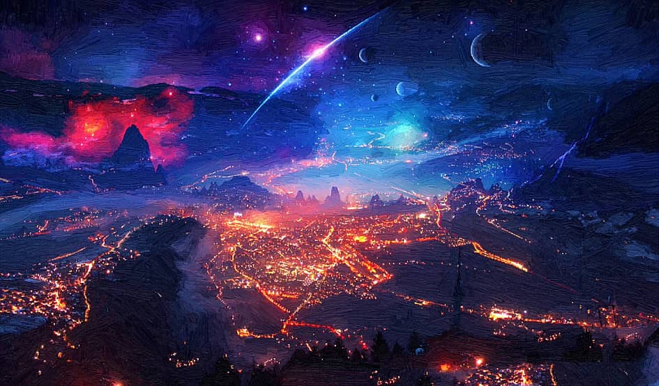 Ночные огни.