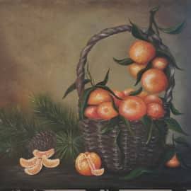 Корзинка с мандаринами.