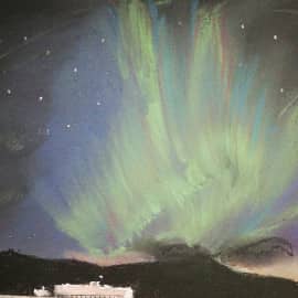 Северное сияние архипелаг Шпицберген п.Баренцбург