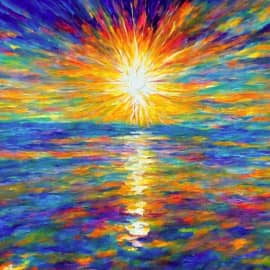 Картина "Море, бликами опала, ты меня очаровало..."