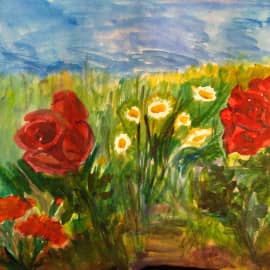 Розы и ромашки