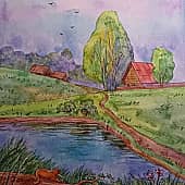 Пейзаж с речкой