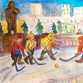 Встреча весны или хоккей в валенках