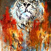 Тайга. Огонь., художник Сергей Куценко