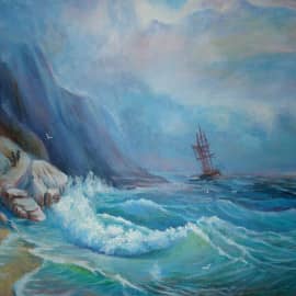Буря на море.