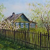 Весна в деревне, художник Татьяна Карева