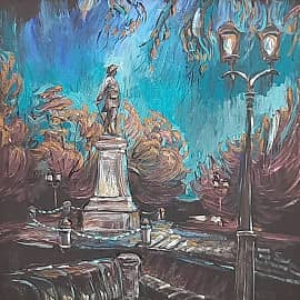 Император. Скетч маслом и акрилом на черном холсте. Картина из серии "Портовые зарисовки ZhNataly"