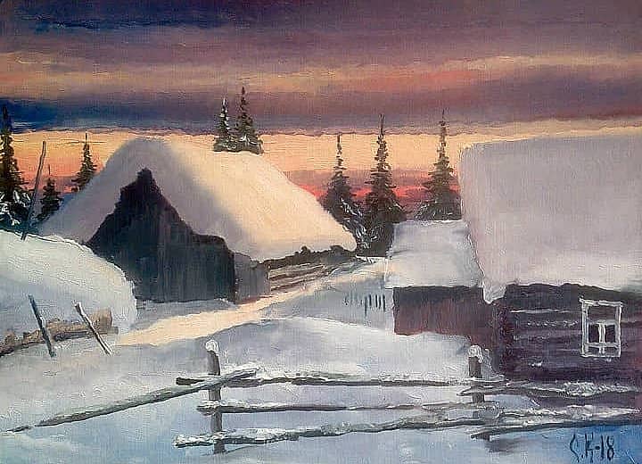 Этюд к картине "Зимний вечер"