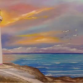 "Маяк в огнях заката"