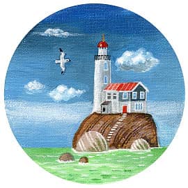 Маяк. Магнитик, 10см. Холст, акрил.