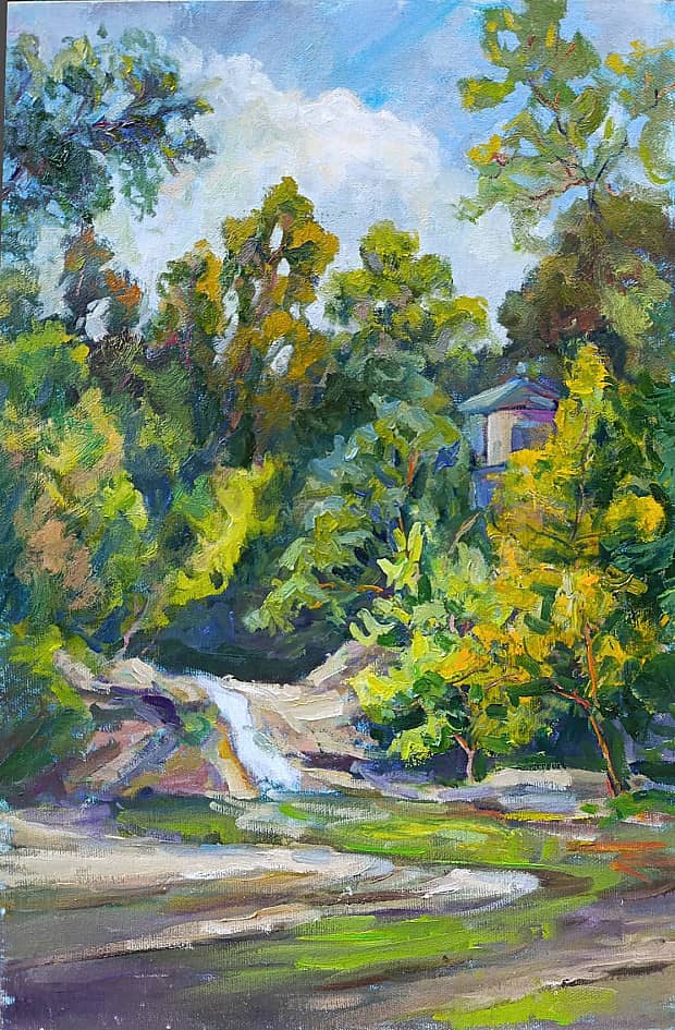 Водопад и башенка. Пленэр ZhNataly