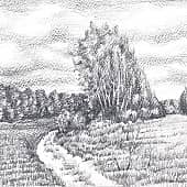 Среди полей. Октябрь. Набросок  Among the fields. October. Sketch