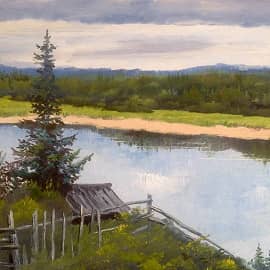 Над тихой водой. Этюд