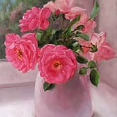 Розовые розы