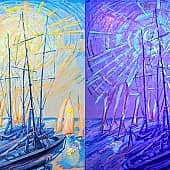 Регата. Солнцелуна. День и ночь. Серия яхт-клуб ". Проект светофизика в живописи ZhNataly (1), художник ZhNataly