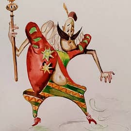 Иллюстрация к немецкой сказке "Странный прием"