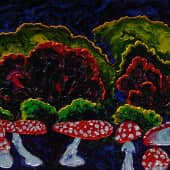 Toadstools. (Triptych - Bar forest, middle panel).