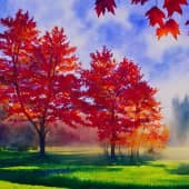 Картина "Рубиновая осень"
