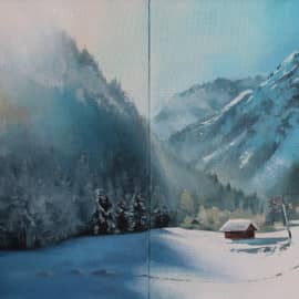 Диптих "Домик в горах"