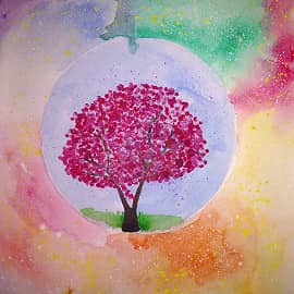 Сакура акварель