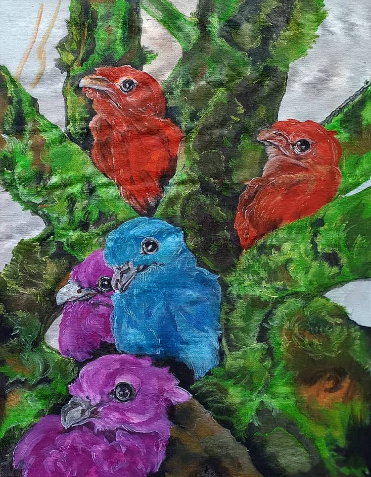 Сон о птицах. Разноцветие.2 вариант.