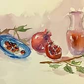 Гранаты и роза