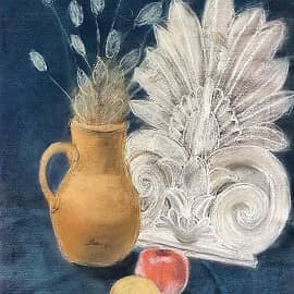 Натюрморт на синем фоне