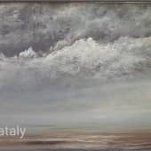 "Стальное небо" картина из  "облачной" серии " с "Голубой выставки" Натальи Журавлёвой.