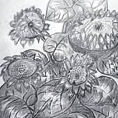 Ветка  подсолнуха