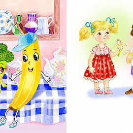 Разворот к книге Greeny, the baby broccoli