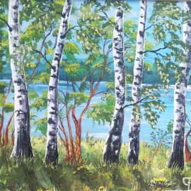 Берёзки у озера