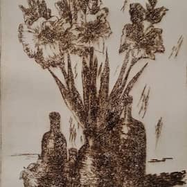 Натюрморт с гладиолусами