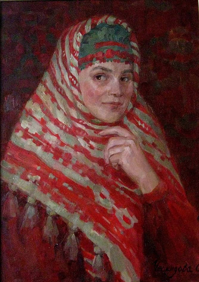 Автопортрет в русском платке