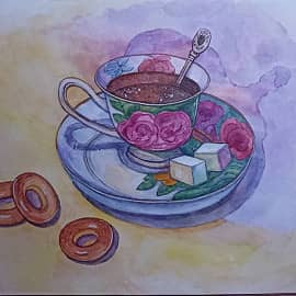 Чай с бубликамм