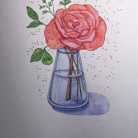 Вазочка с розой