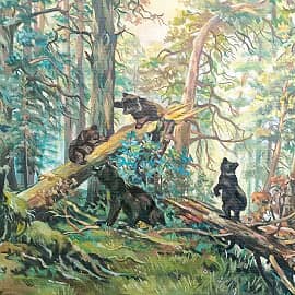 Утро в сосновом лесу