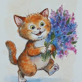 Открытка с котом - 12