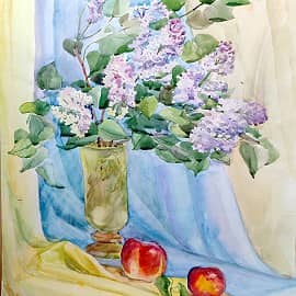 Сирень и яблоки