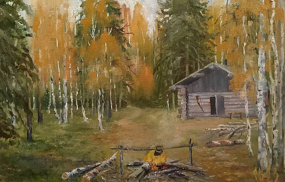 У охотничьей избушки