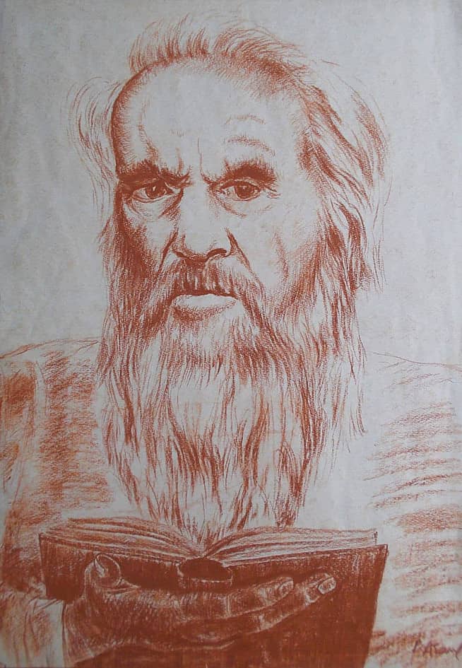 Лев Толстой  Lev Tolstoy, Бумага Сангина