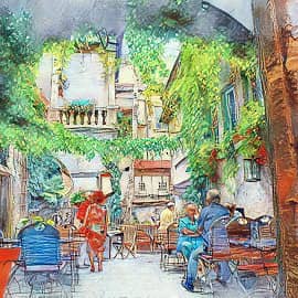 Зелёный уголок в центре города.